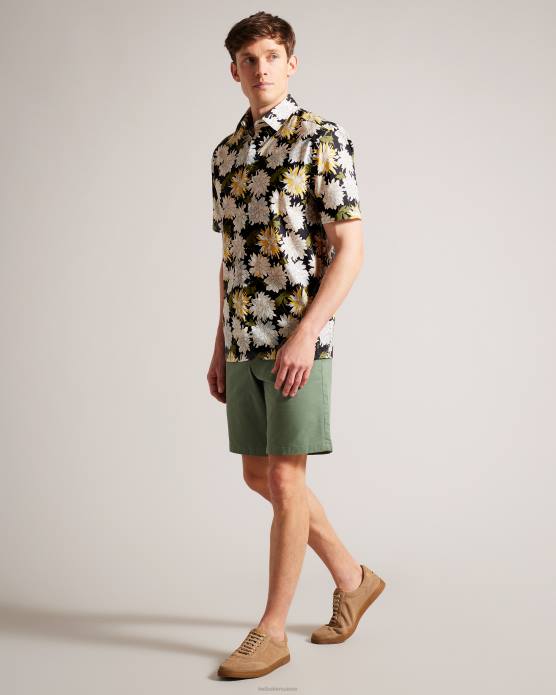 Ted Baker Hommes 60VD1533 vêtements sallins - chemise à fleurs à manches courtes multicolore