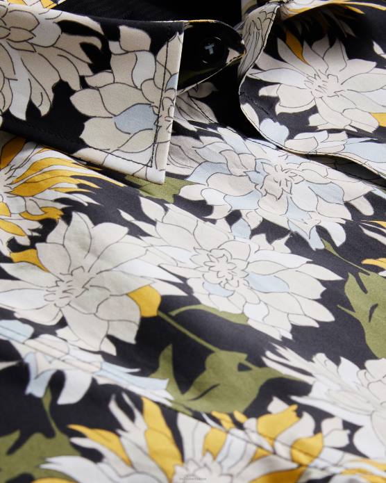 Ted Baker Hommes 60VD1533 vêtements sallins - chemise à fleurs à manches courtes multicolore