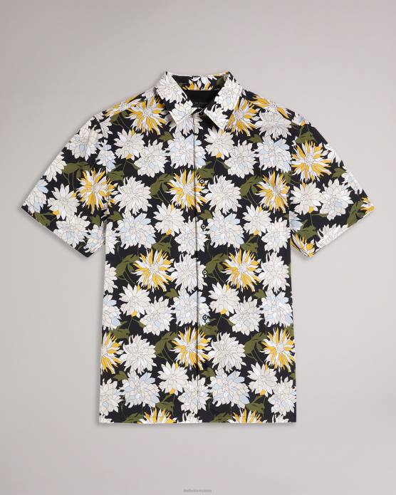 Ted Baker Hommes 60VD1533 vêtements sallins - chemise à fleurs à manches courtes multicolore