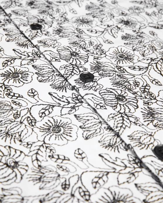 Ted Baker Hommes 60VD1544 vêtements chemise brodée à manches courtes Mulben blanc