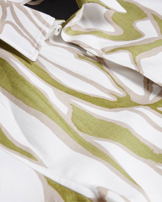 Ted Baker Hommes 60VD1549 vêtements Errew - Chemise à manches courtes et imprimé abstrait écru