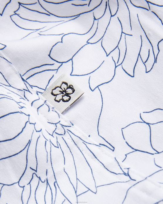 Ted Baker Hommes 60VD1603 vêtements neale - chemise à manches longues et imprimé floral blanc