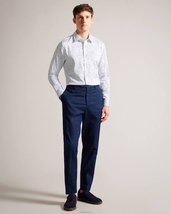 Ted Baker Hommes 60VD1603 vêtements neale - chemise à manches longues et imprimé floral blanc