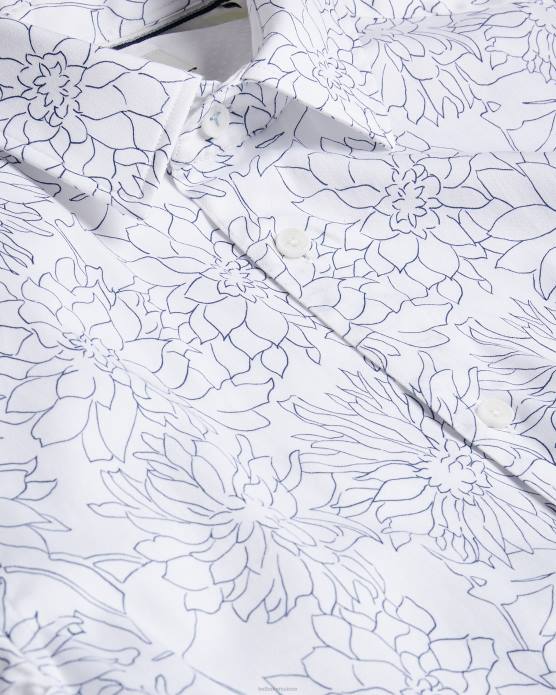 Ted Baker Hommes 60VD1603 vêtements neale - chemise à manches longues et imprimé floral blanc