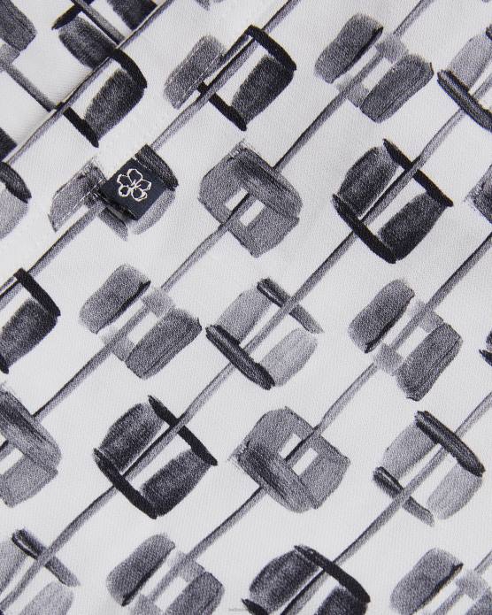 Ted Baker Hommes 60VD1605 vêtements chemise à manches courtes géométrique peinte erice écru