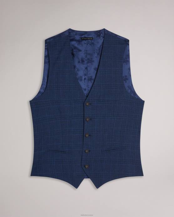 Ted Baker Hommes 60VD1585 vêtements gilet à carreaux bleu marine drydenw marine