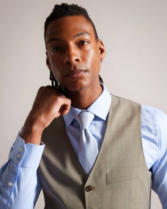 Ted Baker Hommes 60VD1615 vêtements gilet en peau de requin en laine alconaw naturel