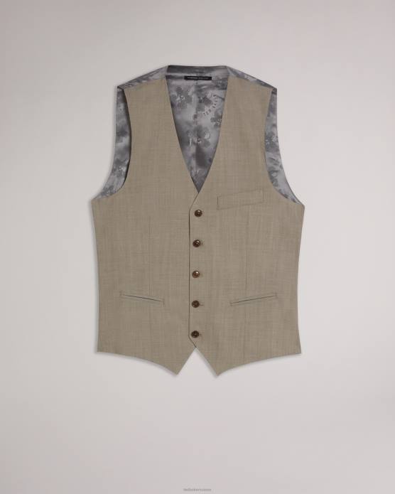 Ted Baker Hommes 60VD1615 vêtements gilet en peau de requin en laine alconaw naturel