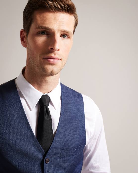 Ted Baker Hommes 60VD1619 vêtements gilet en laine bleu marine upsalaw marine