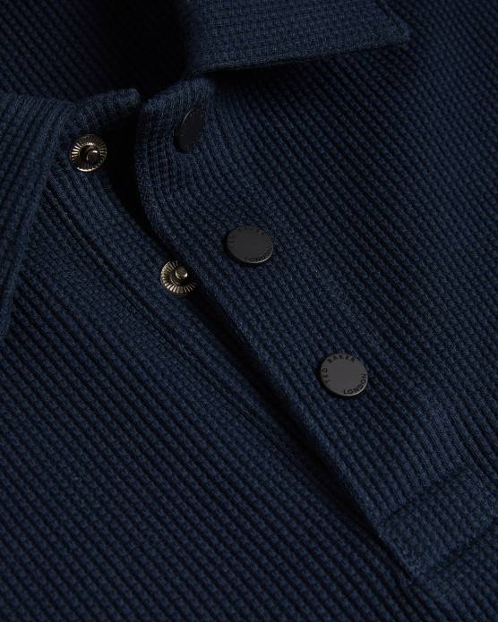 Ted Baker Hommes 60VD1234 vêtements Bute - Polo texturé coupe classique à manches courtes marine