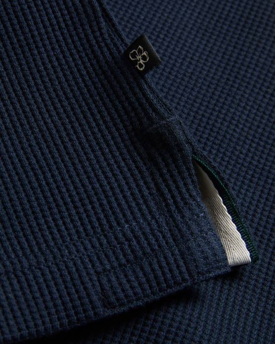 Ted Baker Hommes 60VD1234 vêtements Bute - Polo texturé coupe classique à manches courtes marine