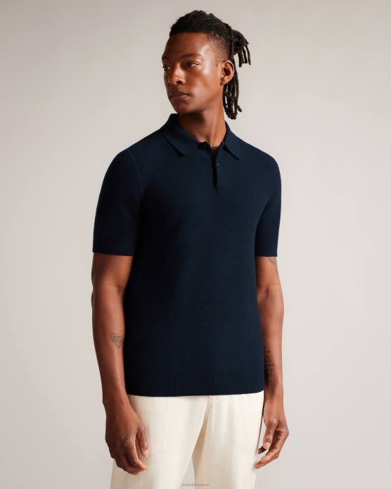 Ted Baker Hommes 60VD1245 vêtements imago polo en maille coupe classique à manches courtes marine