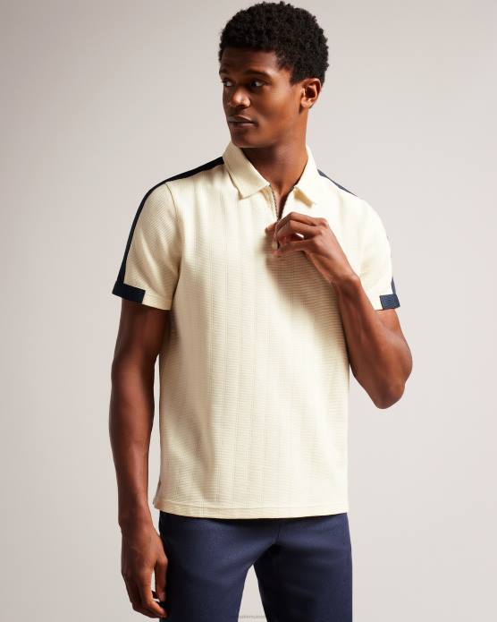 Ted Baker Hommes 60VD1272 vêtements abloom polo à manches courtes avec zip naturel