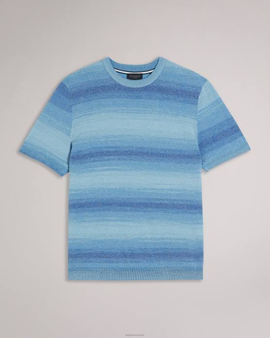 Ted Baker Hommes 60VD1299 vêtements notte - t-shirt à manches courtes et rayures ombrées bleu foncé