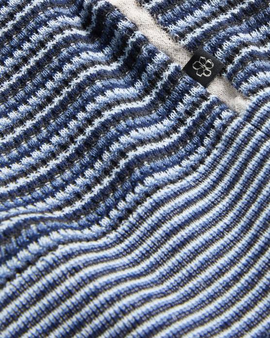 Ted Baker Hommes 60VD1304 vêtements Polo rayé texturé à manches courtes Radwint bleu foncé