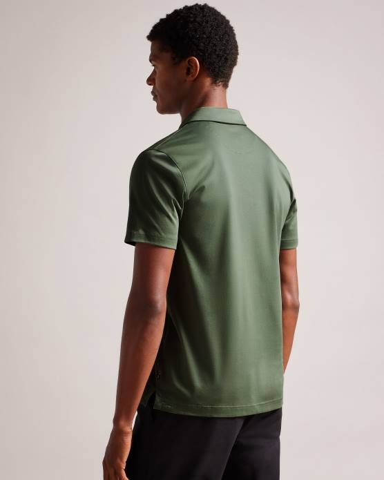 Ted Baker Hommes 60VD1310 vêtements Zeiter - Polo coupe slim à manches courtes kaki