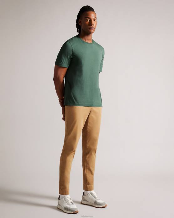 Ted Baker Hommes 60VD1311 vêtements Tywinn - T-shirt uni coupe classique à manches courtes vert moyen
