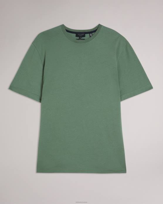 Ted Baker Hommes 60VD1311 vêtements Tywinn - T-shirt uni coupe classique à manches courtes vert moyen