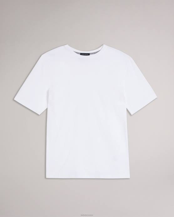 Ted Baker Hommes 60VD1314 vêtements Tywinn - T-shirt uni coupe classique à manches courtes blanc
