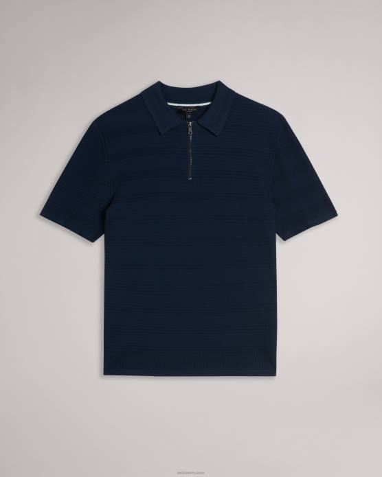 Ted Baker Hommes 60VD1340 vêtements polo texturé à manches courtes stree marine