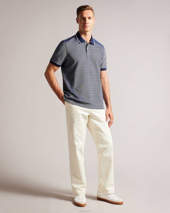 Ted Baker Hommes 60VD1341 vêtements polo rayé à manches courtes ellerby marine
