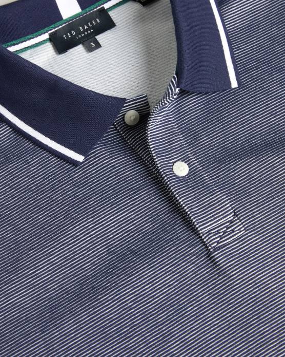Ted Baker Hommes 60VD1341 vêtements polo rayé à manches courtes ellerby marine