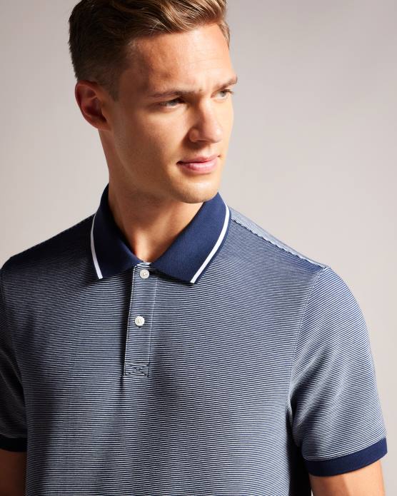 Ted Baker Hommes 60VD1341 vêtements polo rayé à manches courtes ellerby marine