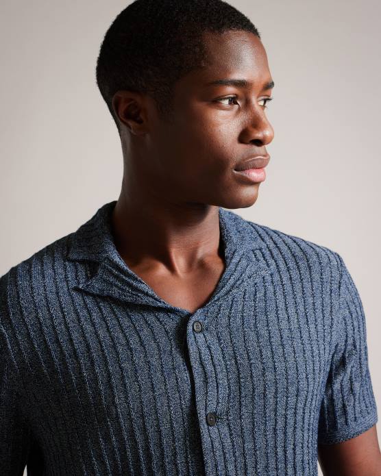 Ted Baker Hommes 60VD1357 vêtements polo tricoté à manches courtes proof marine