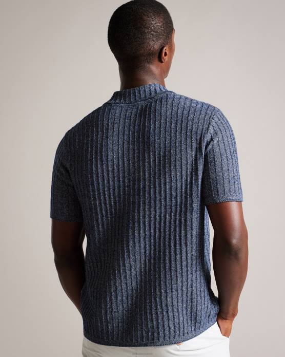 Ted Baker Hommes 60VD1357 vêtements polo tricoté à manches courtes proof marine
