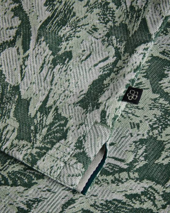 Ted Baker Hommes 60VD1435 vêtements polo à fleurs coupe classique à manches courtes Plasta vert