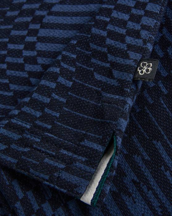 Ted Baker Hommes 60VD1444 vêtements ono - polo à pois en jacquard à manches courtes marine