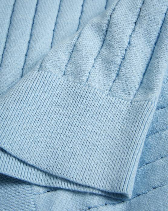 Ted Baker Hommes 60VD1464 vêtements polo botanique à manches courtes et col ouvert bleu ciel