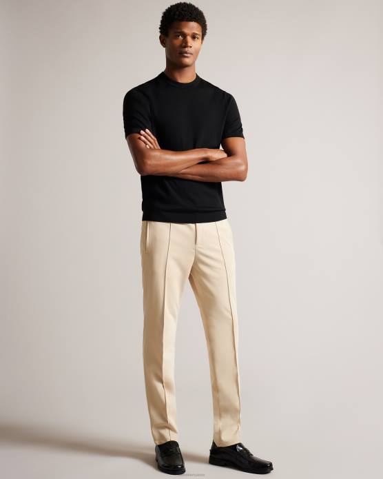 Ted Baker Hommes 60VD1468 vêtements t-shirt tricoté à manches courtes senti noir