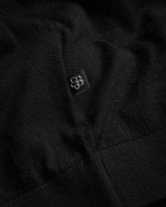 Ted Baker Hommes 60VD1468 vêtements t-shirt tricoté à manches courtes senti noir