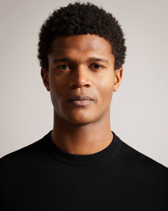 Ted Baker Hommes 60VD1468 vêtements t-shirt tricoté à manches courtes senti noir