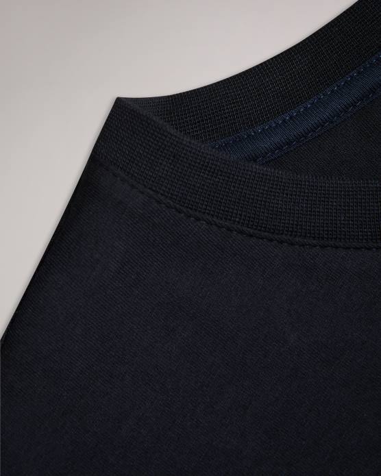 Ted Baker Hommes 60VD1513 vêtements Tywinn - T-shirt uni coupe classique à manches courtes noir