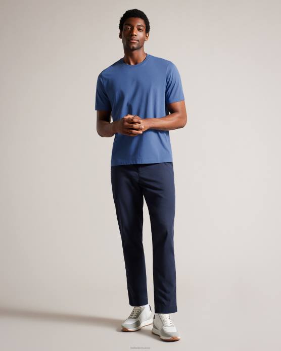 Ted Baker Hommes 60VD1531 vêtements Tywinn - T-shirt uni coupe classique à manches courtes bleu
