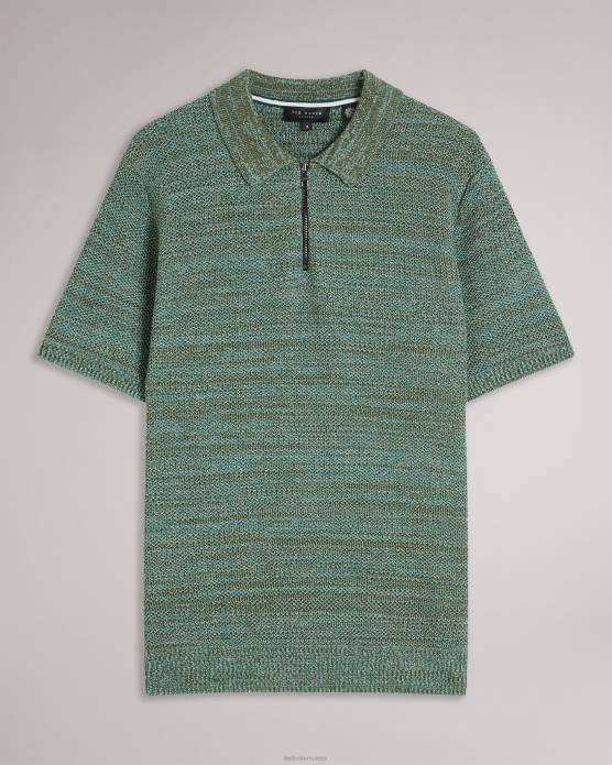 Ted Baker Hommes 60VD1558 vêtements blossam - polo zippé à manches courtes olive