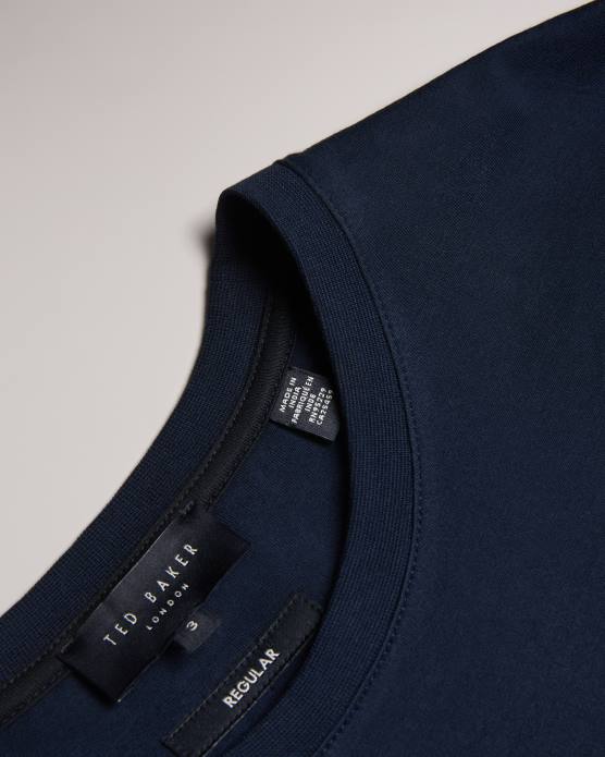 Ted Baker Hommes 60VD1561 vêtements Tywinn - T-shirt uni coupe classique à manches courtes marine