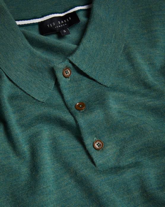 Ted Baker Hommes 60VD1581 vêtements polo en laine à manches courtes mondsey vert