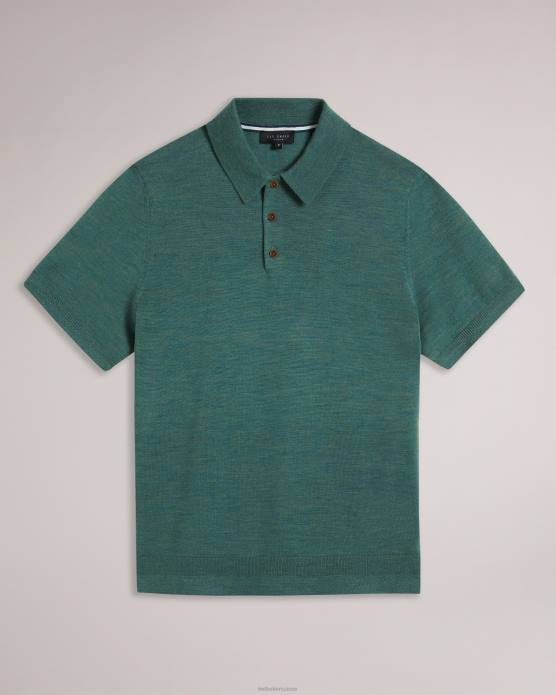 Ted Baker Hommes 60VD1581 vêtements polo en laine à manches courtes mondsey vert