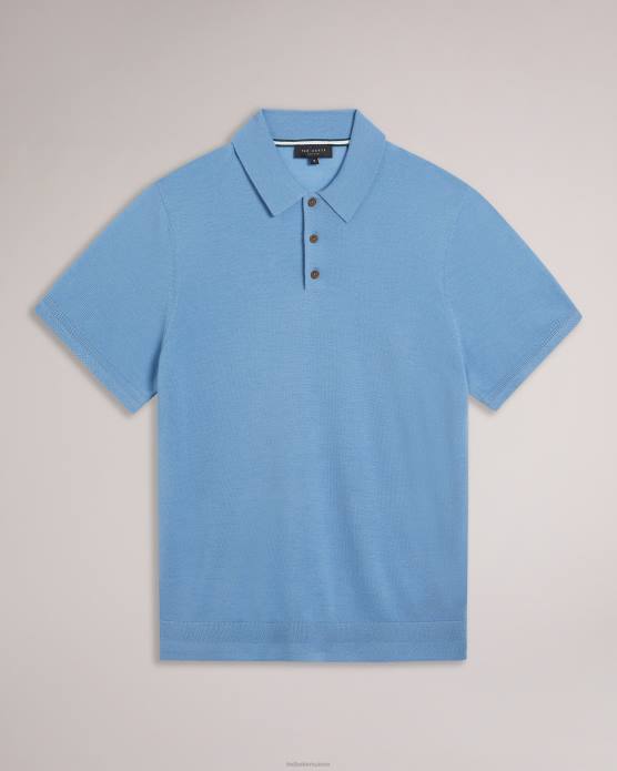 Ted Baker Hommes 60VD1593 vêtements polo en laine à manches courtes mondsey bleu pâle