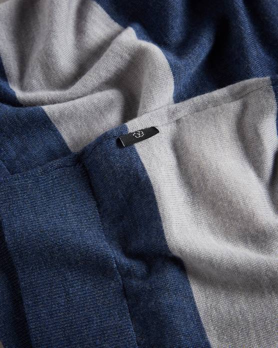 Ted Baker Hommes 60VD1651 vêtements polo en mérinos à manches courtes et à rayures multiples Cove écru