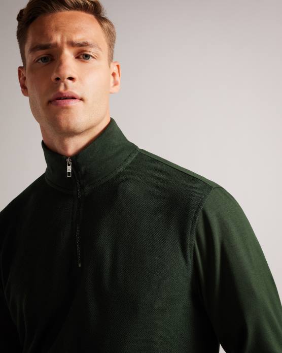 Ted Baker Hommes 60VD1281 vêtements sanot - pull à manches longues et col cheminée kaki