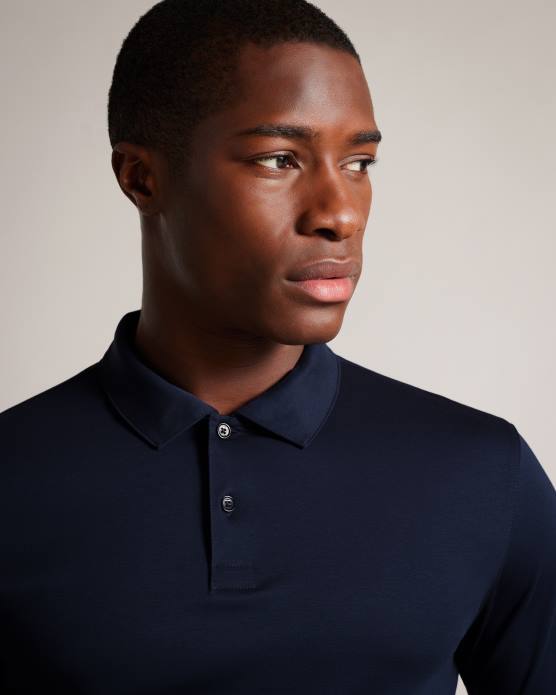 Ted Baker Hommes 60VD1451 vêtements polo slim à manches longues toler marine