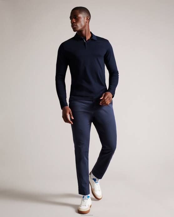 Ted Baker Hommes 60VD1451 vêtements polo slim à manches longues toler marine