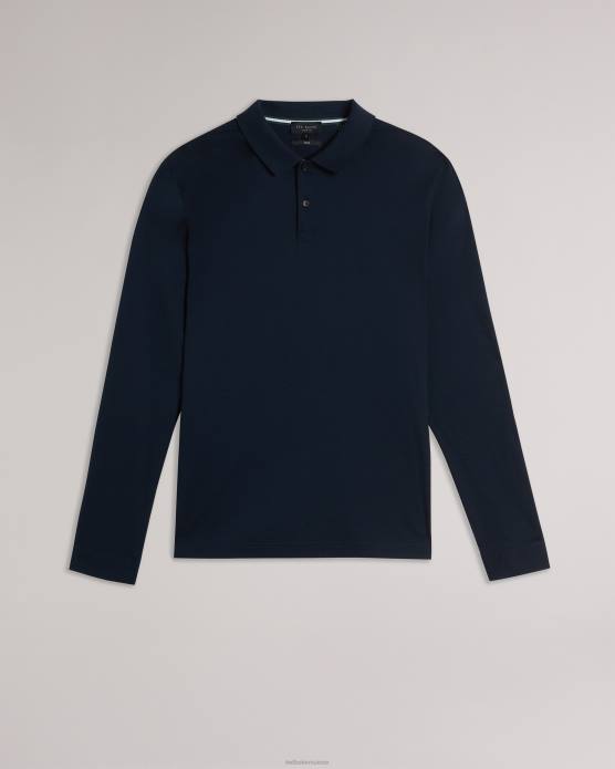 Ted Baker Hommes 60VD1451 vêtements polo slim à manches longues toler marine