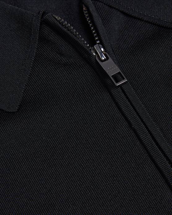 Ted Baker Hommes 60VD1554 vêtements viba polo en rayonne à manches longues et demi-zip noir