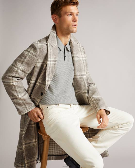 Ted Baker Hommes 60VD1725 vêtements nixan ls polo texturé tricoté marnes grises