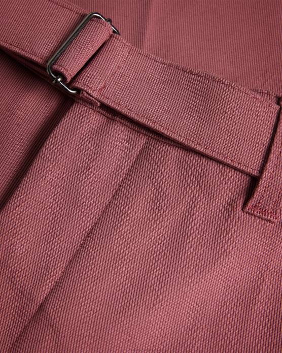 Ted Baker Hommes 60VD1266 vêtements pantalon droit ceinturé bordeaux